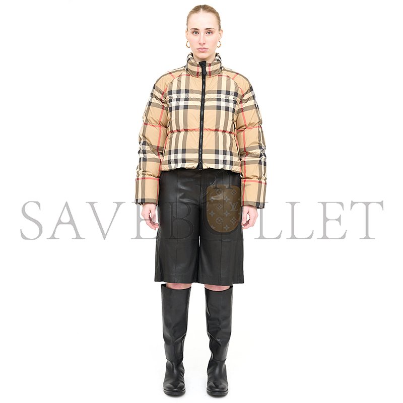 BURBERRY VINTAGE CHECK CROPPED PUFFER JACKET 